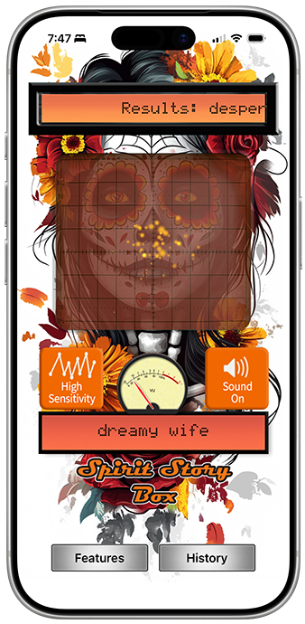 Image of Spirit Story Box Next Gen with one of the Day of the Dead screens displayed